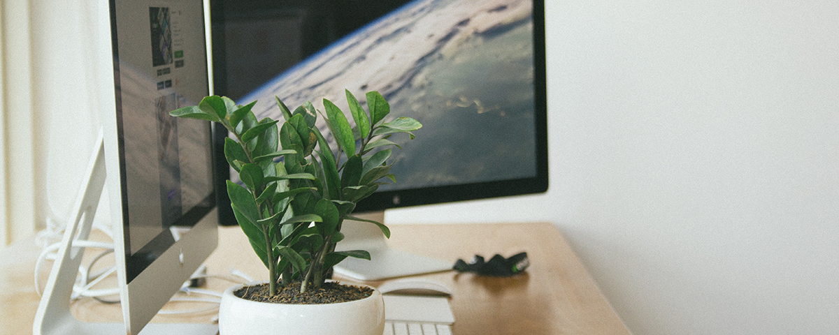 computer on the desk